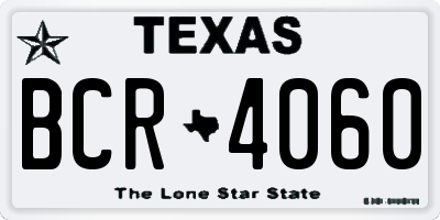 TX license plate BCR4060