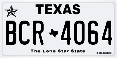 TX license plate BCR4064