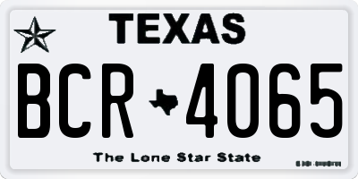 TX license plate BCR4065