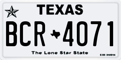 TX license plate BCR4071
