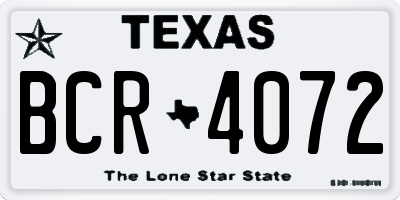 TX license plate BCR4072