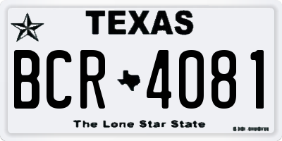 TX license plate BCR4081