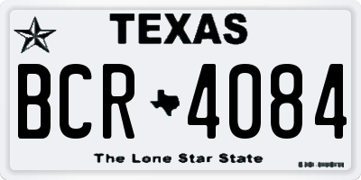 TX license plate BCR4084