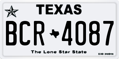 TX license plate BCR4087