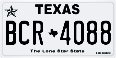 TX license plate BCR4088