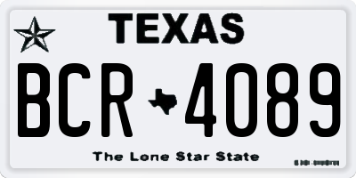 TX license plate BCR4089