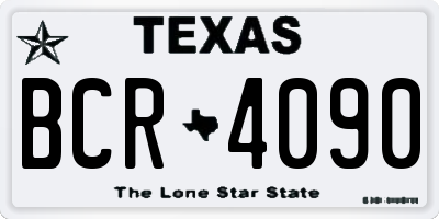 TX license plate BCR4090