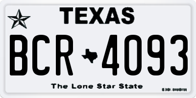 TX license plate BCR4093