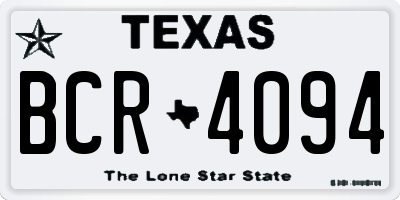TX license plate BCR4094
