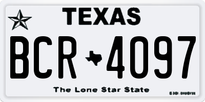 TX license plate BCR4097