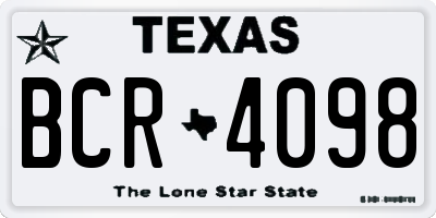 TX license plate BCR4098