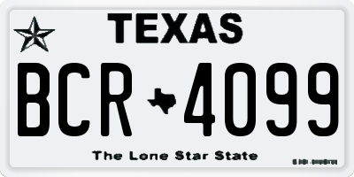 TX license plate BCR4099