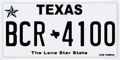 TX license plate BCR4100
