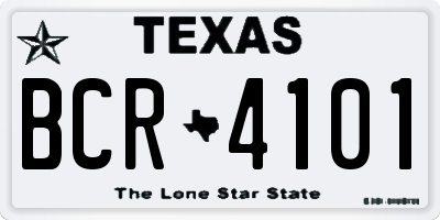 TX license plate BCR4101