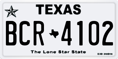 TX license plate BCR4102