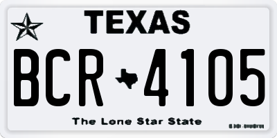 TX license plate BCR4105