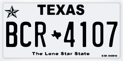 TX license plate BCR4107