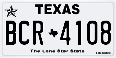 TX license plate BCR4108