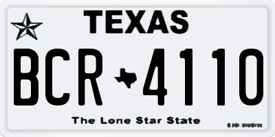 TX license plate BCR4110