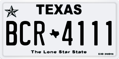 TX license plate BCR4111