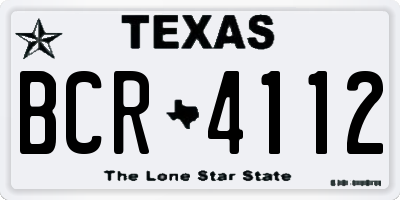TX license plate BCR4112