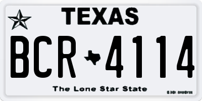 TX license plate BCR4114