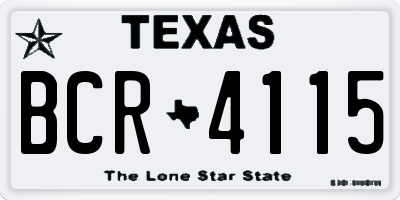 TX license plate BCR4115