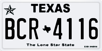 TX license plate BCR4116