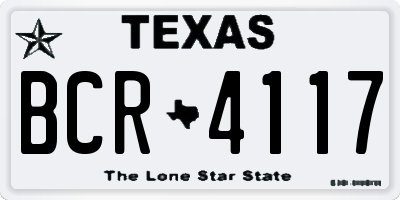 TX license plate BCR4117
