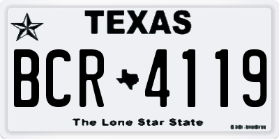 TX license plate BCR4119
