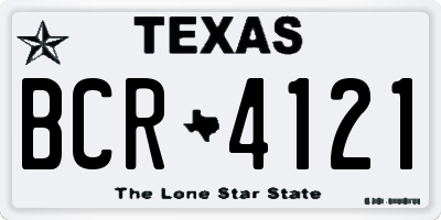 TX license plate BCR4121