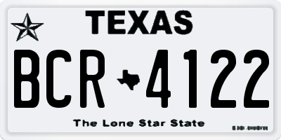TX license plate BCR4122