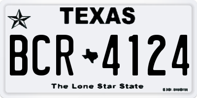 TX license plate BCR4124