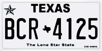 TX license plate BCR4125