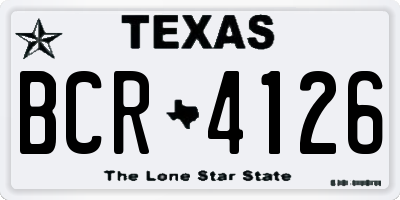 TX license plate BCR4126