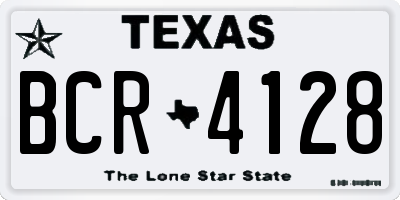 TX license plate BCR4128