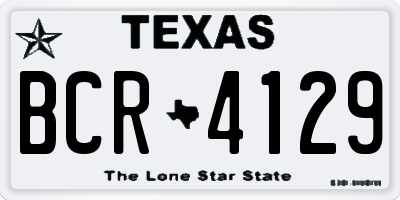 TX license plate BCR4129