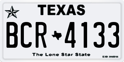 TX license plate BCR4133