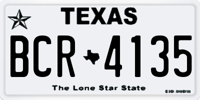 TX license plate BCR4135