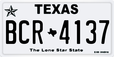TX license plate BCR4137