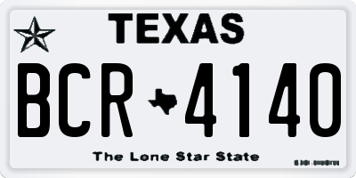 TX license plate BCR4140