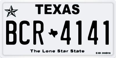 TX license plate BCR4141