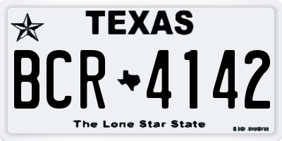 TX license plate BCR4142