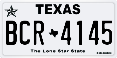 TX license plate BCR4145