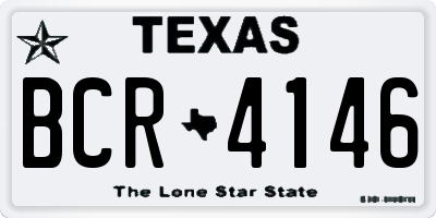 TX license plate BCR4146