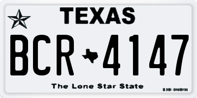 TX license plate BCR4147