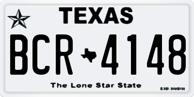 TX license plate BCR4148