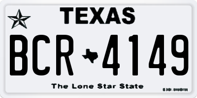 TX license plate BCR4149