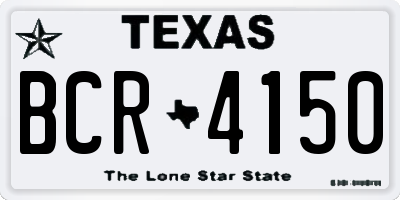 TX license plate BCR4150