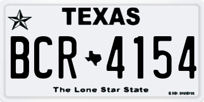 TX license plate BCR4154
